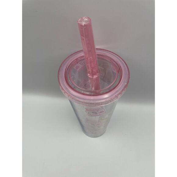 Hello Kitty Milk Carton Pattern Plastic Boba Tumbler With Lid & Wide Straw NEW - Picture 5 of 7
